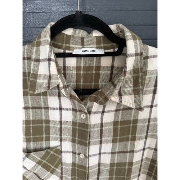 Anine Bing Small Plaid Flannel Button Down Shirt - Picture 2 of 5